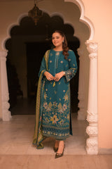 Dhanak Unstitched Embroidered Collection with kotrai Printed Dupata V57