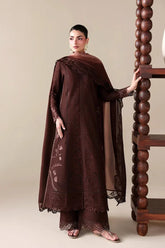 BATIK-3PC DHANAK EMBROIDERED SHIRT WITH COURTRAI WOOL PRINT EMBROIDERED SHAWL AND TROUSER v60