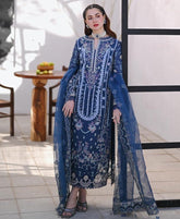 3 Piece Embroidered Lawn Shirt with Embroidered Organza Dupatta V2545