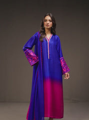 3 Piece Unstitched Embroidered and Printed SIlk Suit V230