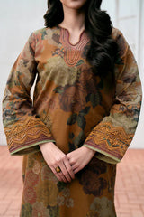 KARANDI 3PC PRINTED SHIRT WITH KARANDI PRINTED DUAPTTA AND TROUSER V253