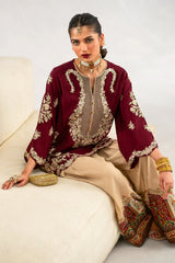 Ethnic Silk Unstitched 2PC Embroidery Suit  V44