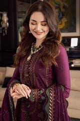 Dhanak 3PC Embroidered With Dhanak Embroidered Dupatta V668